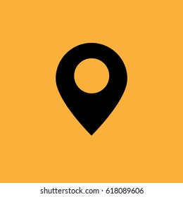 Black google map icon - vector illustration