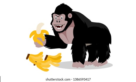 Gorilla Banana Bilder Stockfoton Och Vektorer Med Shutterstock