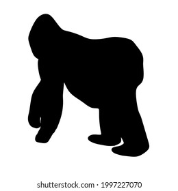 ilustración vectorial del diseño del logotipo de gorila negra
