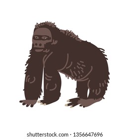 Black Gorilla Monkey African Animal Vector Illustration
