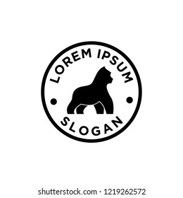 black gorilla simple logo icon designs vector illustration