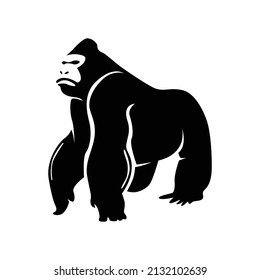 Black gorilla vector icon illustration
