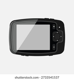 Ordenador de ciclismo GPS negro con pantalla en blanco para la personalización aislado en fondo blanco perfecto para el seguimiento deportivo y App de navegación	