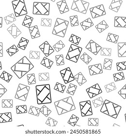 Black Gps device with map icon isolated seamless pattern on white background.  Vector Illustration