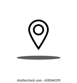 Black GPS navigator point pin map  flat icon