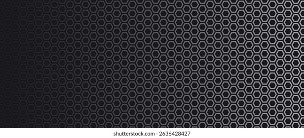 Black gradiant hexagon pattern and background,  Abstract geometric texture collection design. 