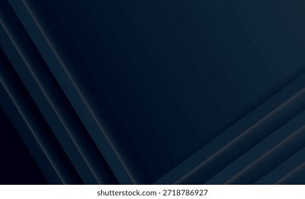 Schwarzer abstrakter Farbverlauf-Hintergrund mit modernem horizontalem geometrischem Design. Licht- und Schatteneffektkonzept für Cover, Banner, Broschüre, Präsentation, Zertifikat und Website. EPS 3