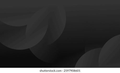 Black gradient background with geometric shapes and smooth curves, creating a modern and futuristic abstract design. Ideal for branding, web design, posters, and digital artwork.