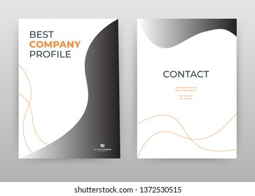 Black gradient business annual report brochure flyer design. Multipurpose abstract brochure template, include cover and back pages. Geometric waves flyer leaflet vector design. Vertical A4 format. - Shutterstock ID 1372530515