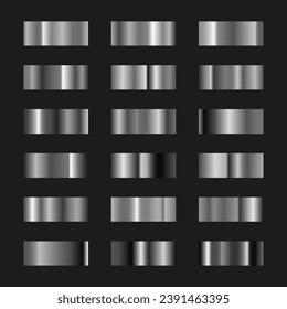 Colección de degradado negro. Sombra del patrón de gradiente metálico oscuro y gris para el diseño de fondo, cubierta y banner. Ilustración vectorial.