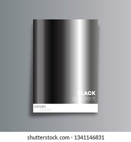 Black gradient cover background for the banner, flyer, poster, brochure or other printing products. Vector illustration.