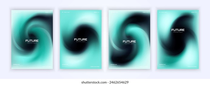 Black gradient cover with light blue color fluid, background illustration. New textures for your designs