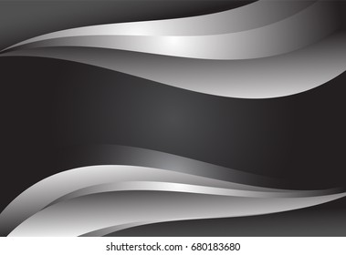 Black gradient curve and wavy geometric background material design overlap layer  illustration