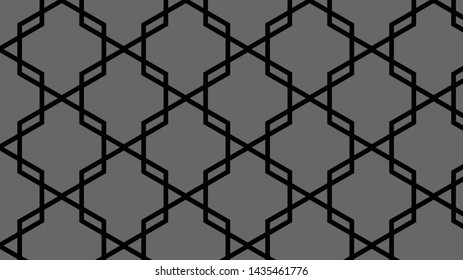 Black gradient hexagon on gray background for textile fabric, gift paper, printing, decoration, illustration
