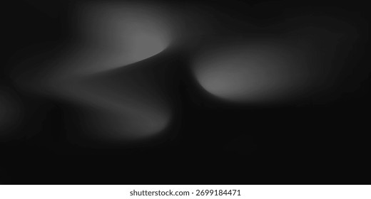Bolsa de malla degradada negra con ruido como patrón sin costuras. Ilustración vectorial oscura suave con efecto de acuarela y textura. Fondo abstracto borroso