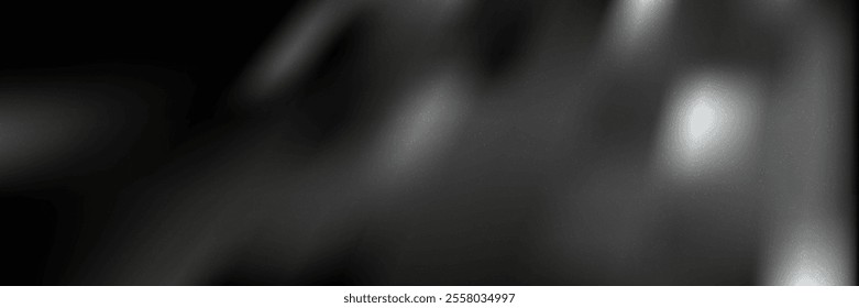 Black gradient mesh bg with overlay grainy texture. Soft dark blurred abstract vector illustration