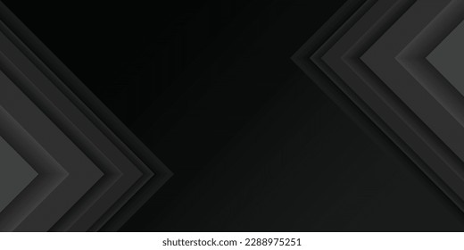 Black gradient paper cut abstract background. Gray multi-layered right-angled triangles. Design element for template, card, cover, banner, poster, backdrop, wall. Vector illustration.