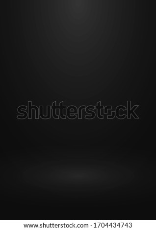 Black gradient studio background. Design of backdrop for presentation you product. Vertical orientation. Vector. Eps 10.