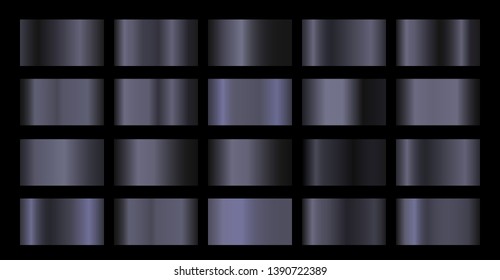 Black gradients vector templates set. Collection of dark gradient illustration gradation for backgrounds cover frame ribbon banner label flyer card poster Vector template design with shiny texture