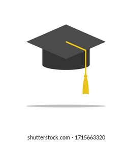 Black graduate cap icon , vector , illustrator.