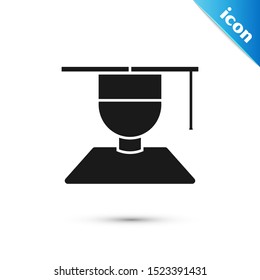 Black Graduate and graduation cap icon isolated on white background. Vector Illustration Black Graduate and graduation cap icon isolated on white background. Vector Illustration