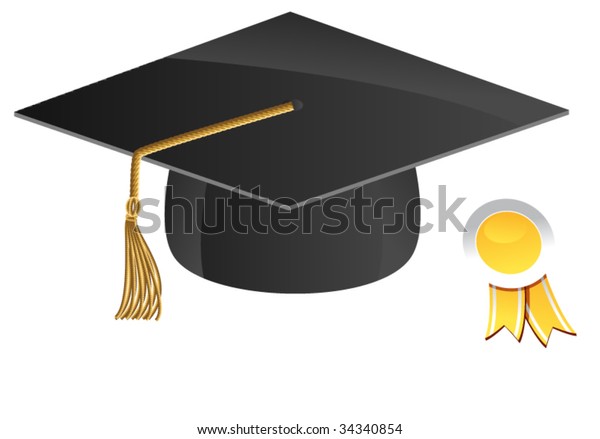 Black Graduation Cap Stock Vector (Royalty Free) 34340854