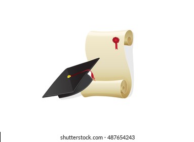Black Graduation cap with degree open