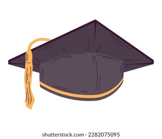 black graduation cap design over white