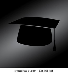 Black Graduation cap icon