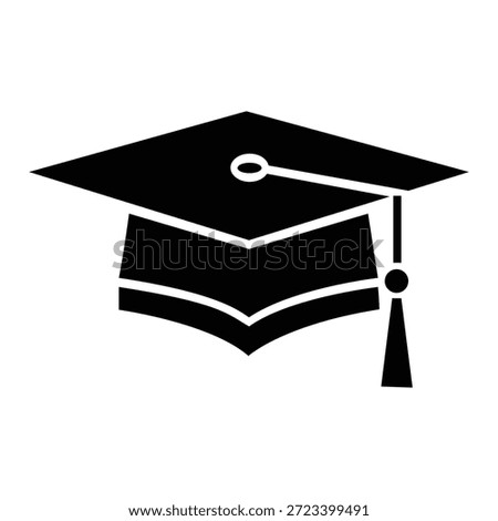 Black graduation cap icon for education