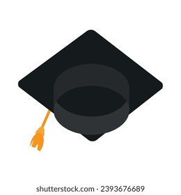 vector de ilustración de la tapa de graduación negra aislado