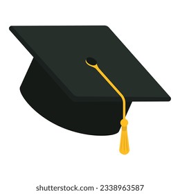 Black graduation cap isolated: learning and education concept