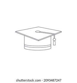 Black Graduation Cap Line Art Student Stock Vector (Royalty Free ...