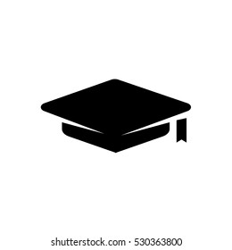 black graduation cap on white background