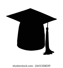 A black graduation cap silhouette, perfect for academic designs.