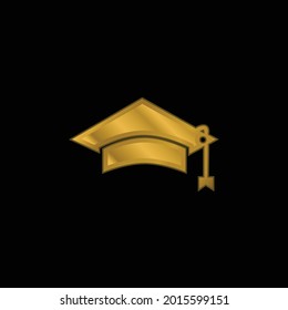 Black Graduation Cap Tool Of University Student For Head, icono metálico o logotipo vectorial