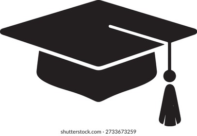 Black Graduation Cap Vector Icon