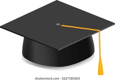 Ilustração do vetor da tampa da graduação preta
