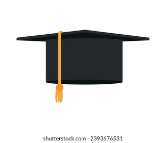 black graduation cap vector isolated
