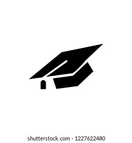 Black Graduation Hat Icon