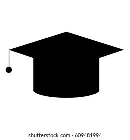 Black graduation hat icon
