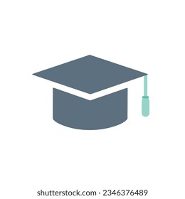 Black graduation hat vector illustration icon