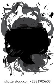 Black Graffiti speech bubble. Abstract modern Messaging sign street art decoration, Discussion icon performed in urban painting style.