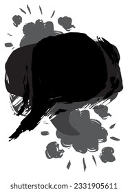 Black Graffiti speech bubble. Abstract modern Messaging sign street art decoration, Discussion icon performed in urban painting style.