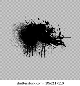 Black graffiti spray paint. Vector Illustration.