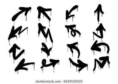 Black Graffiti Style Arrows Set