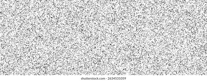 Black grain noise background. Random snow overlay texture. Abstract grunge grit dotted wallpaper. Distressed gritty dust backdrop with speckles, flecks, particles, drops, specks. Vector