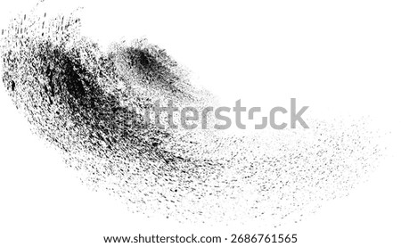 Black grainy texture isolated. Dust overlay. Black rough texture isolated on white background. Dust overlay. Dark grain noise. Sandblast..eps10