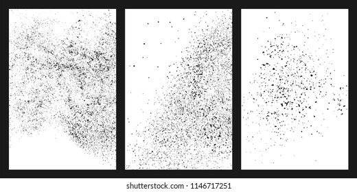 Black grainy texture isolated on white background. Damaged textured . Grunge design elements. Set vector illustration,eps 10.