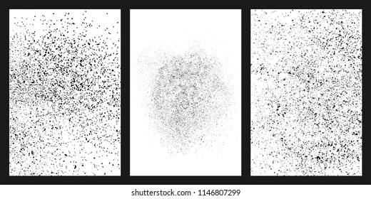 Black grainy texture isolated on white background. Damaged textured . Grunge design elements. Set vector illustration,eps 10.